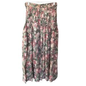 Laura Ashley Vintage 80s Floral Cottage Core Skirt Made in UK Size 8 RUNS SMALL